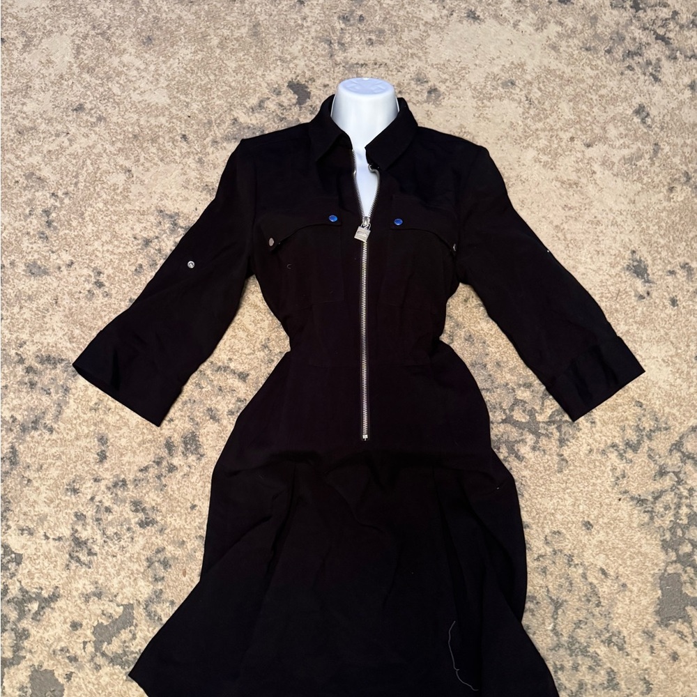 Michael Kors Black Long Sleeve Dress with Zipper